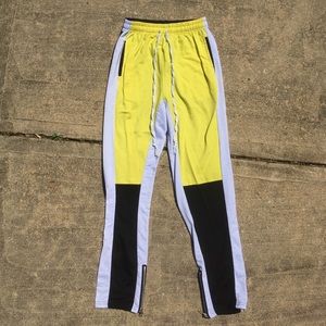 Yellow White Black Stripe jogger track pants